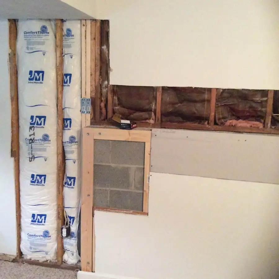 Wall insulation replacement during Basement Flood Cleanup in Oakdale